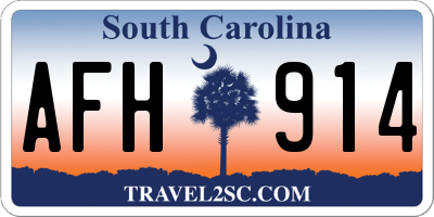 SC license plate AFH914