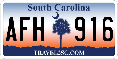 SC license plate AFH916