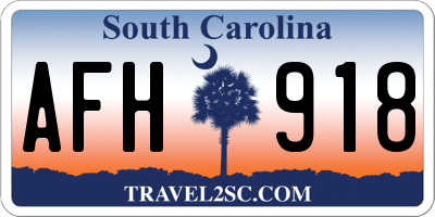 SC license plate AFH918