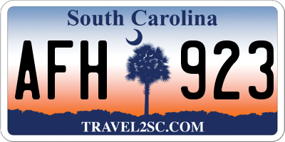 SC license plate AFH923