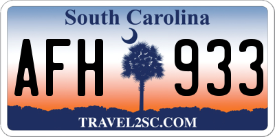 SC license plate AFH933