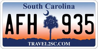 SC license plate AFH935