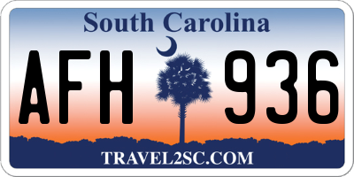 SC license plate AFH936