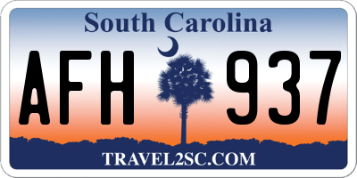SC license plate AFH937