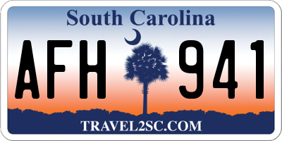 SC license plate AFH941