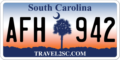 SC license plate AFH942