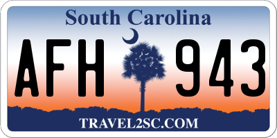 SC license plate AFH943