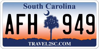 SC license plate AFH949