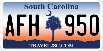 SC license plate AFH950