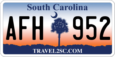 SC license plate AFH952