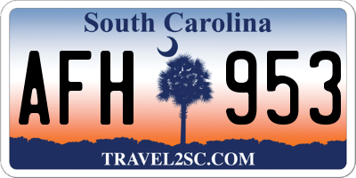 SC license plate AFH953