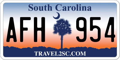 SC license plate AFH954