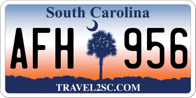 SC license plate AFH956