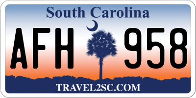 SC license plate AFH958