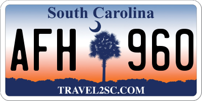 SC license plate AFH960