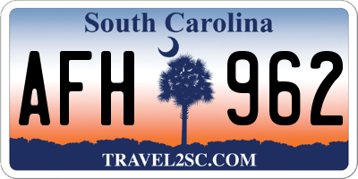 SC license plate AFH962