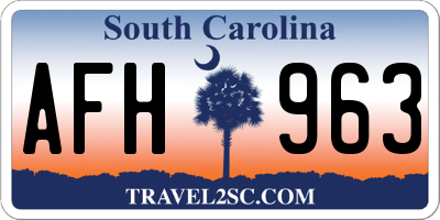 SC license plate AFH963