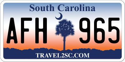 SC license plate AFH965