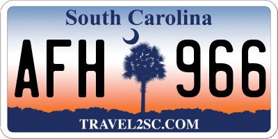 SC license plate AFH966