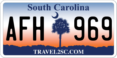 SC license plate AFH969