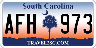SC license plate AFH973