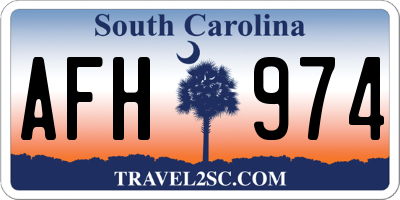 SC license plate AFH974