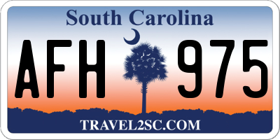 SC license plate AFH975