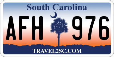 SC license plate AFH976