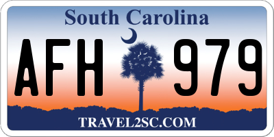 SC license plate AFH979