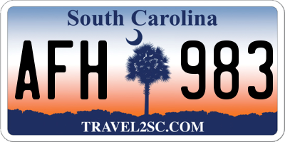 SC license plate AFH983