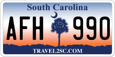 SC license plate AFH990