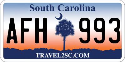SC license plate AFH993