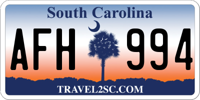 SC license plate AFH994