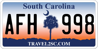 SC license plate AFH998