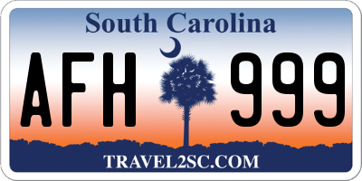 SC license plate AFH999