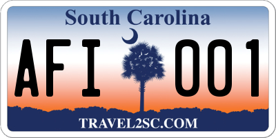 SC license plate AFI001