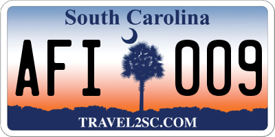 SC license plate AFI009
