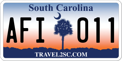 SC license plate AFI011