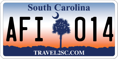 SC license plate AFI014