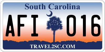 SC license plate AFI016