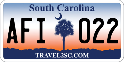 SC license plate AFI022