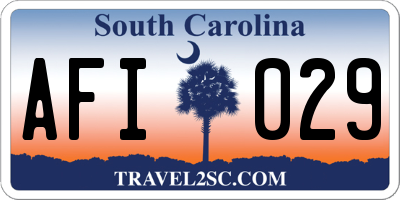 SC license plate AFI029