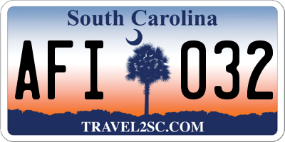 SC license plate AFI032