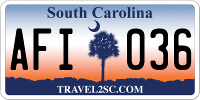 SC license plate AFI036