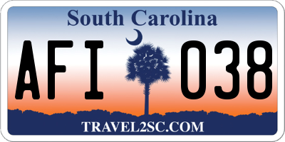 SC license plate AFI038