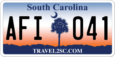 SC license plate AFI041