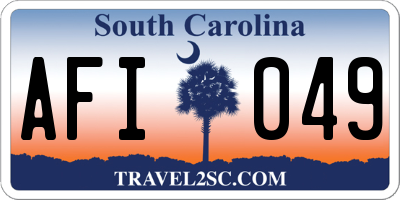 SC license plate AFI049