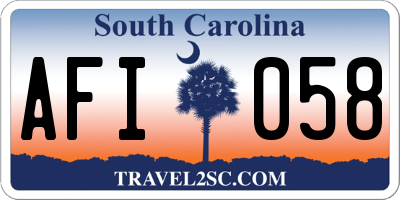SC license plate AFI058