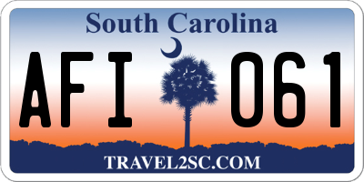 SC license plate AFI061
