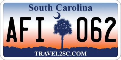 SC license plate AFI062